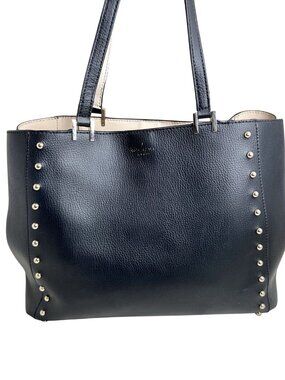 Kate Spade Black Leather Studded Tote Bag